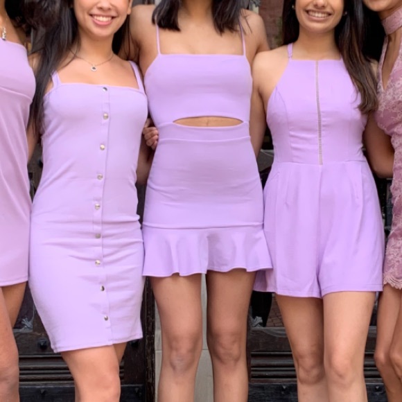 Lucy in the sky - Reilly Cutout Ruffle Dress in Lavender (size: xs) - Picture 7 of 7